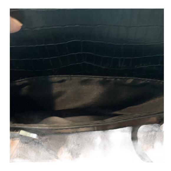 COLDWATER CREEK Women's Black Faux Leather Laptop Bag Tote Black - Picture 5 of 9